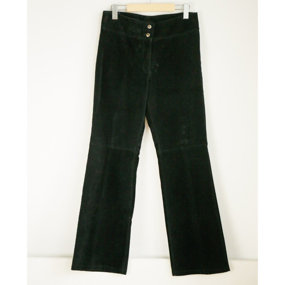 Vintage Scotts Suede Black Suede Straight Leg Pants 8